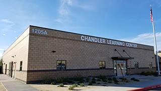 An image of the outside of Chandler Learning Center's building