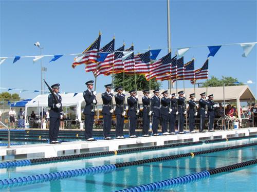 Presentation of Colors at State Swim Meet 