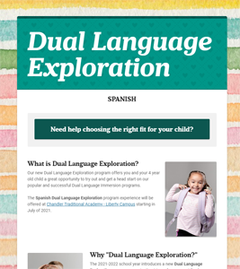 Dual Language Exposure Pre-Kindergarten: SPANISH (4 year olds)