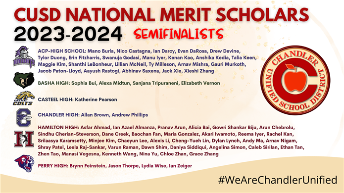  An image listing all the CUSD National Merit Semifinalists from the Class of 2024