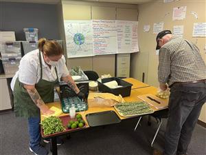 Chef making food