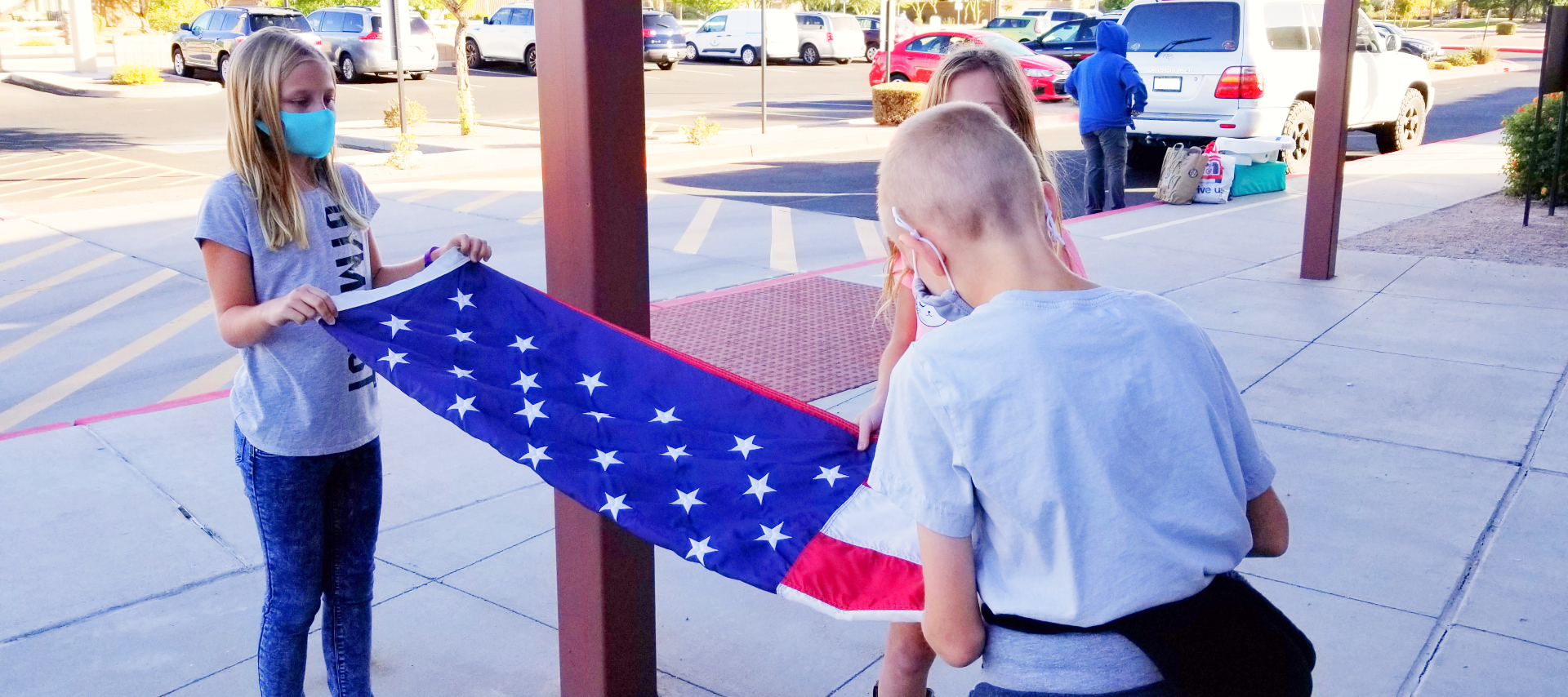 Flag troop performs retreat ceremony