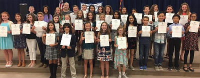 National Elementary Honor Society inductees