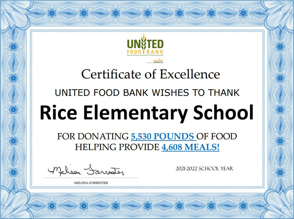 United Food Bank Donation