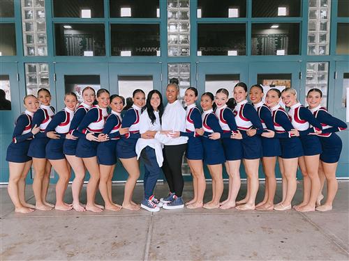 Varsity Pomline with Coaches