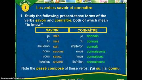 Connaître vs Savoir 