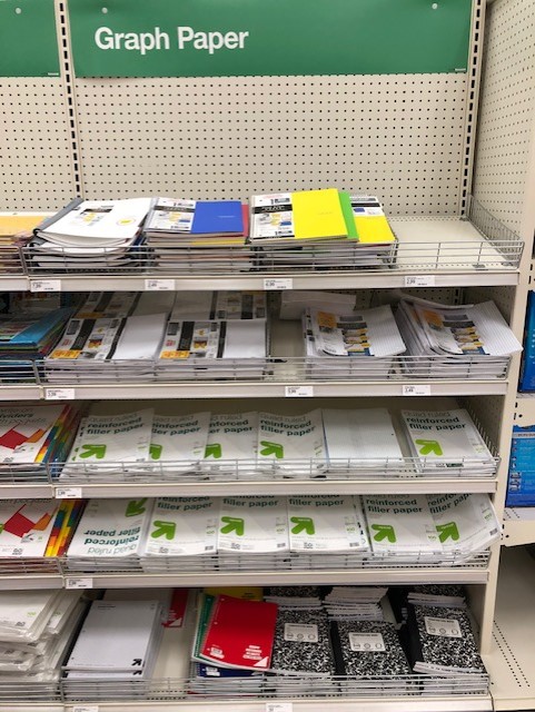 They have their own section in school supplies!