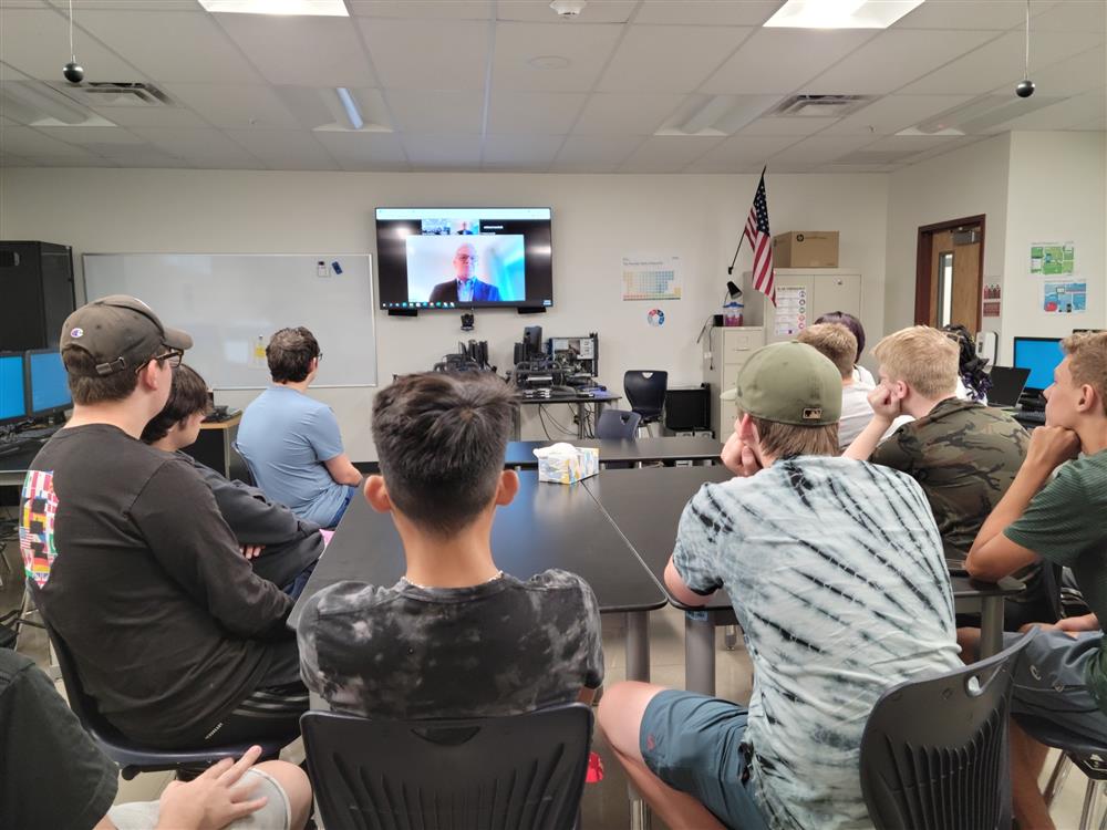 Students participating in guest speaker event