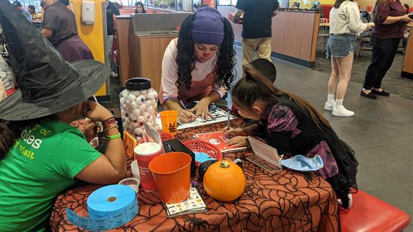 Students celebrate Halloween at Peter Piper Pizza. 