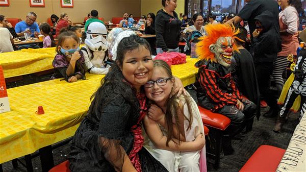 Students celebrate Halloween at Peter Piper Pizza. 