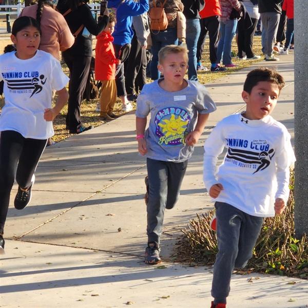 Students running in their race. 