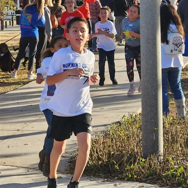 Students running in their race. 