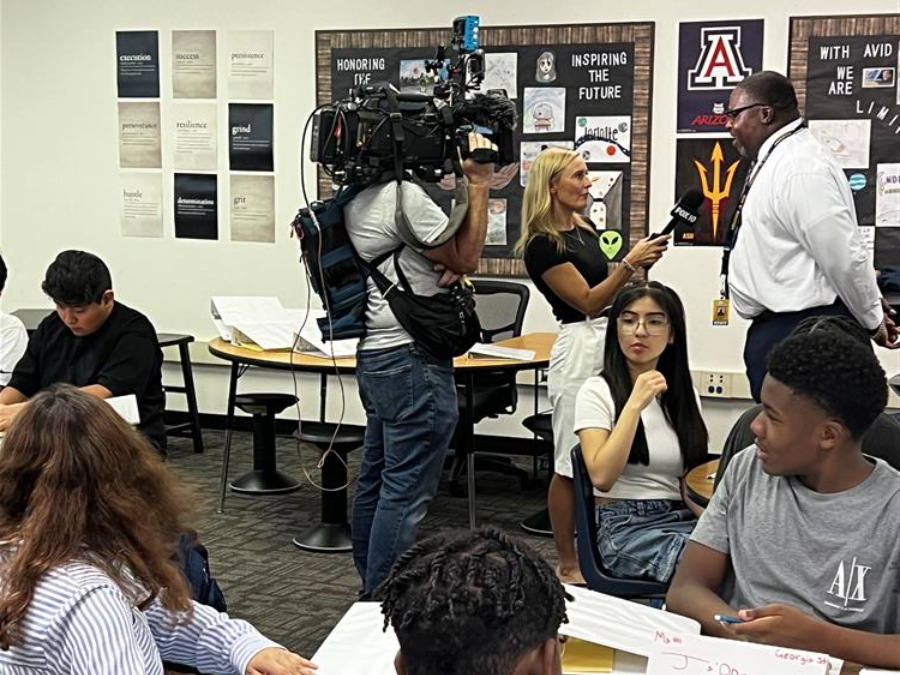 Principal Antasio Holley chats with Fox 10 Phoenix