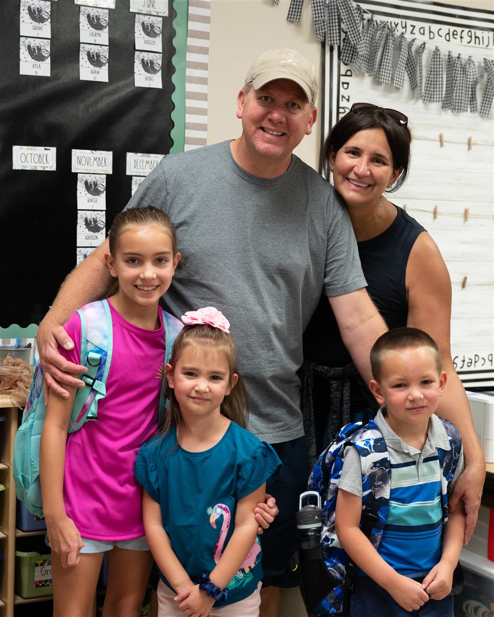 Parents drop off their kids at Patterson Elementary