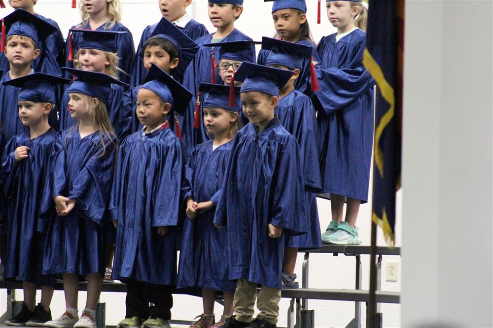 A group photo of kindergarten students