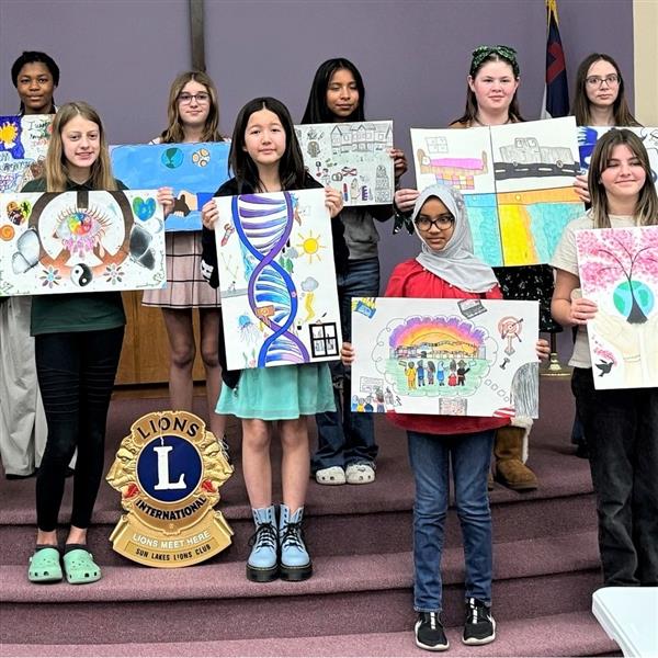 Our Lions Club Peace Poster winner, 6th grader Roxanna